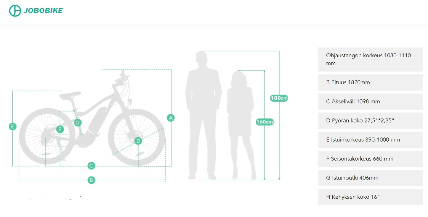 Jobobike Fatbike Sähköpyörä Robin 26"