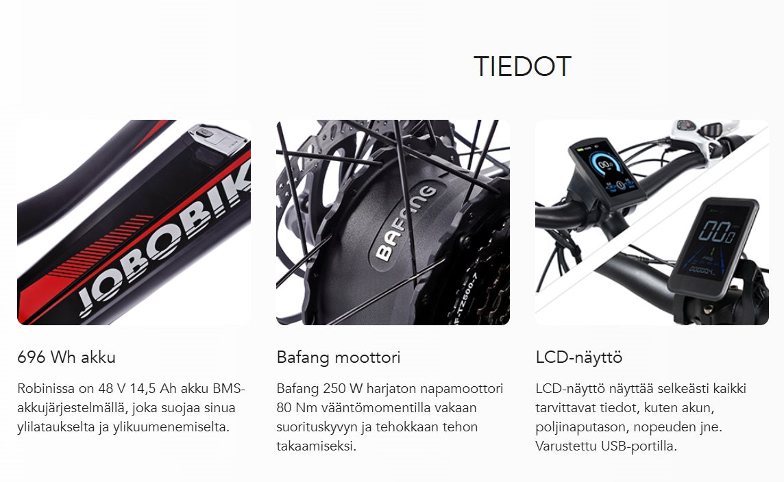 Jobobike Fatbike Sähköpyörä Robin 26"