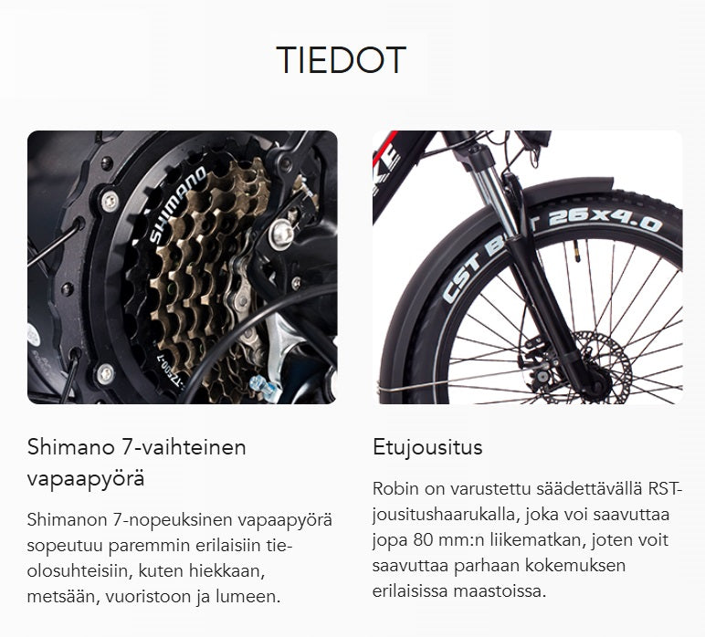 Jobobike Fatbike Sähköpyörä Robin 26"