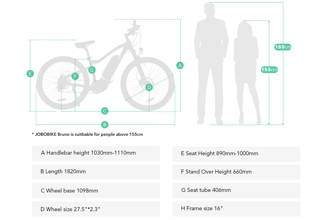 Jobobike Sähköpyörä MTB Bruno 27,5"