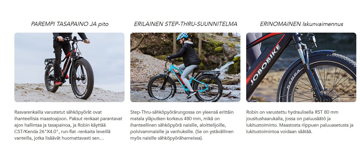 Jobobike Fatbike Sähköpyörä Robin 26"