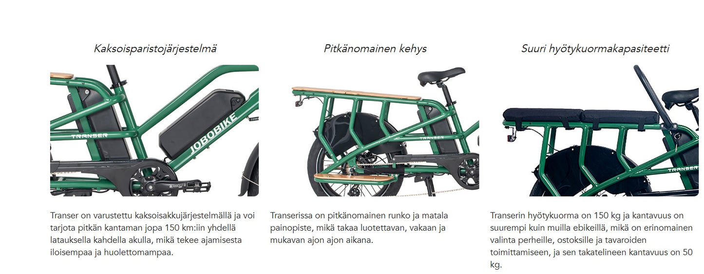 Jobobike Transer rahti- ja perhepyörä 20"
